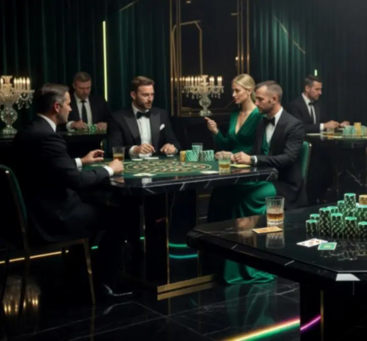 Cinematiczne ujęcie eleganckiego eventu kasynowego