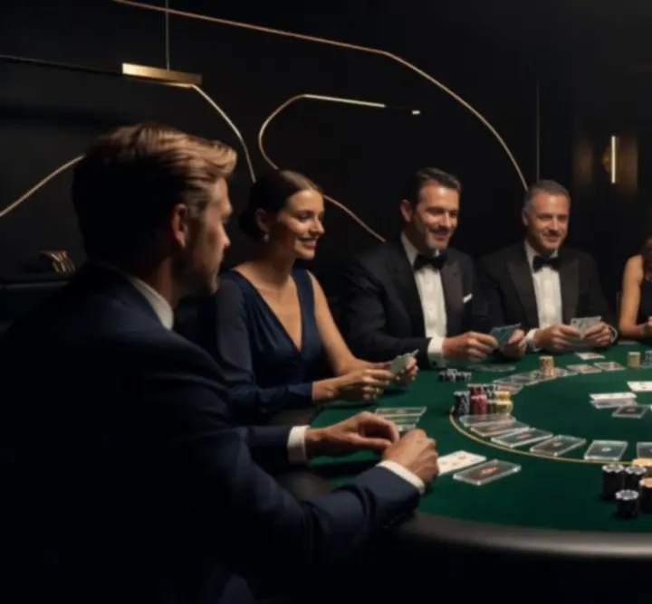 Elegancki stół pokerowy premium przygotowany na wieczór eventowy