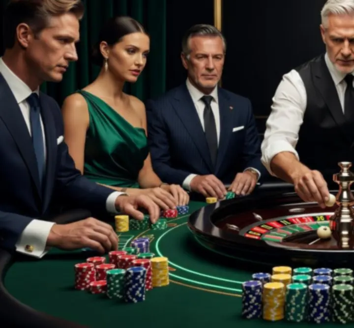 Stół ruletki podczas eleganckiego eventu z gośćmi
